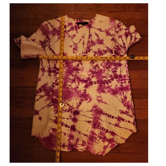 ALEXANDER WANG Tie Dye Genuine Leather Raw Hem Top - Picture 10 of 12